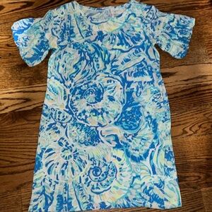Lilly Pulitzer girls mini lindell dress size Large Bennett Blue Salty Seas NWT